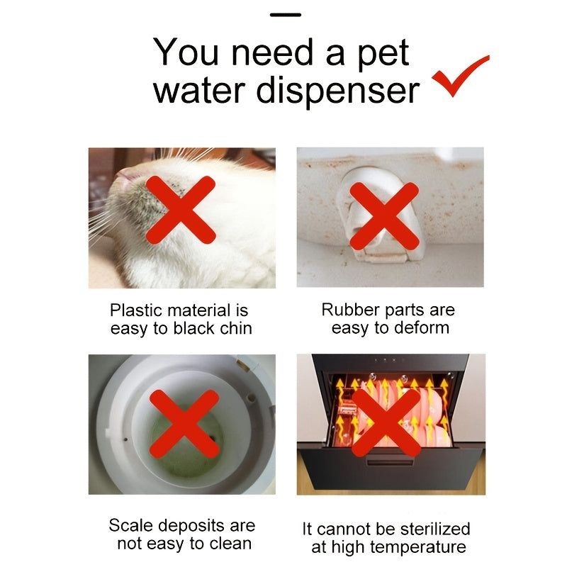 Automatic Smart 74oz/2.2L Stainless Steel Pet Water Fountain with Water Level Window for Indoor Cats