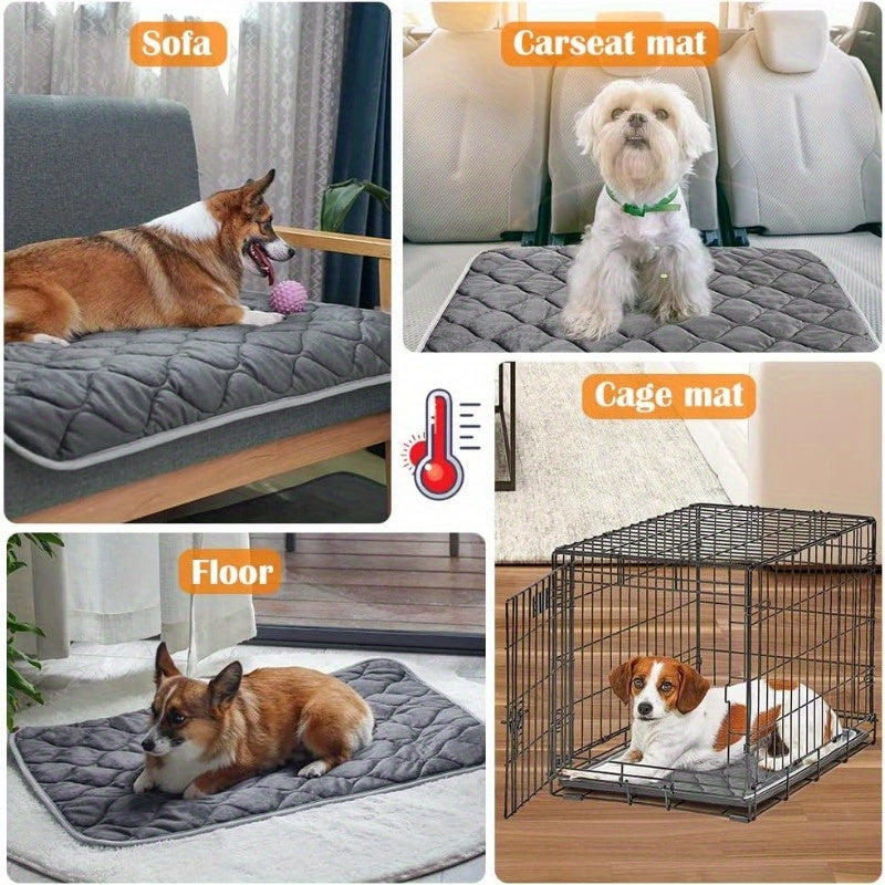 Winter Self Pet Warming Pad for Small/Large Dog Cat, Warming Cat Bed Cat Mat Thermal Pet Bed Mat, for Large Dog Non-Electric Self-Warming Dog Crate Pad for Outdoor Indoor 45"x28".
