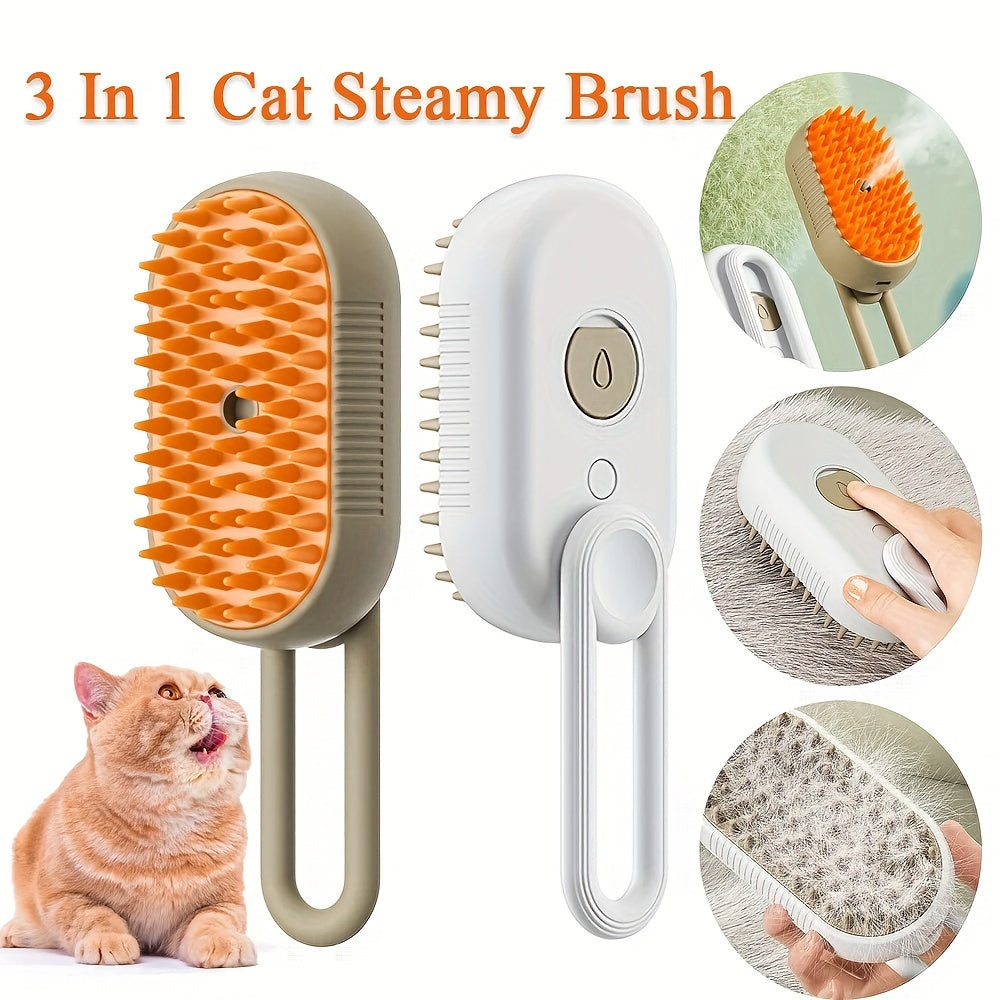 1pc Steamy Cat & Dog Brush - 3-in-1 Massaging Comb with USB Recharge, Hair Removal, and Gentle Pet Grooming - Perfect for Pet Owners and Groomers