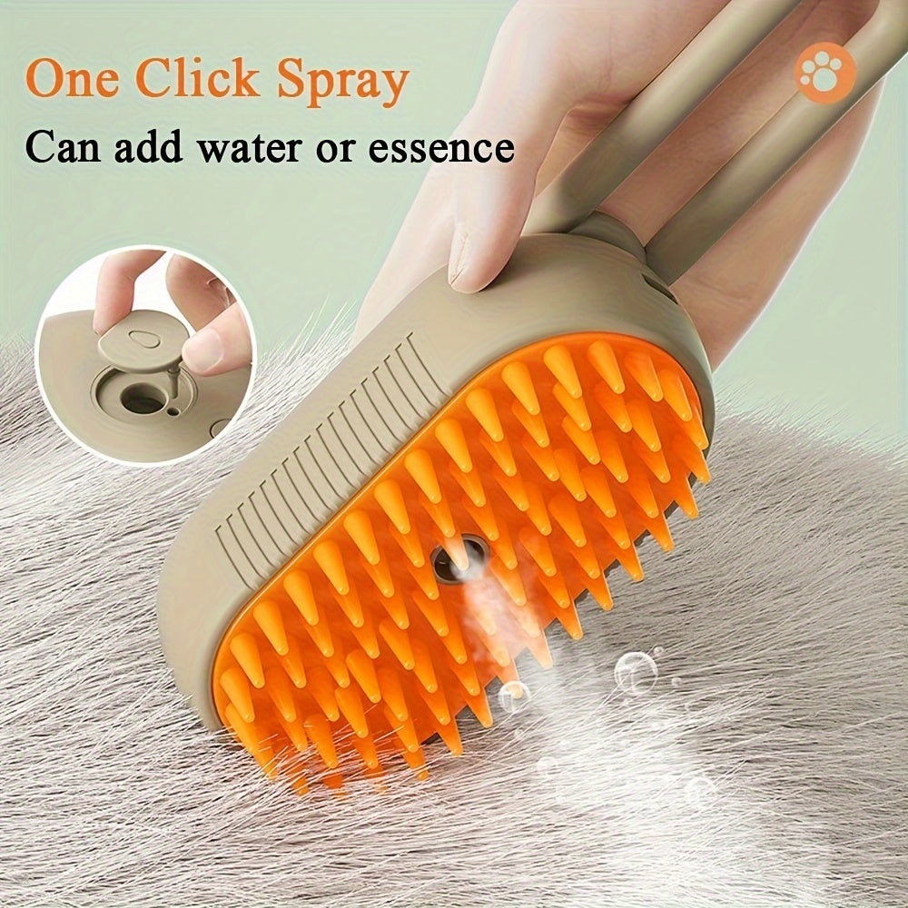 1pc Steamy Cat & Dog Brush - 3-in-1 Massaging Comb with USB Recharge, Hair Removal, and Gentle Pet Grooming - Perfect for Pet Owners and Groomers