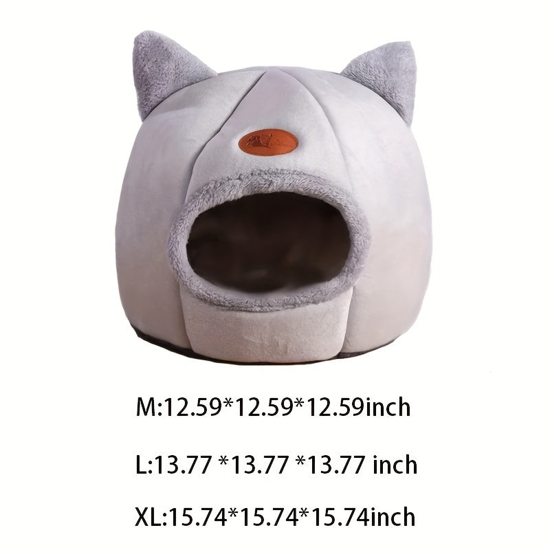 1pc Cozy Kitty Cave Pet Bed - Warm Cat House & Condo with Soft, Comfortable, and Plush Nesting Design - Perfect for Sleeping and Relaxing