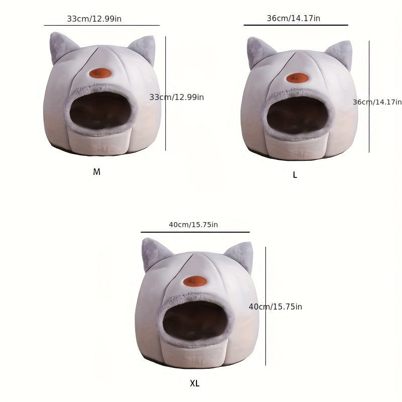 1pc Cozy Kitty Cave Pet Bed - Warm Cat House & Condo with Soft, Comfortable, and Plush Nesting Design - Perfect for Sleeping and Relaxing