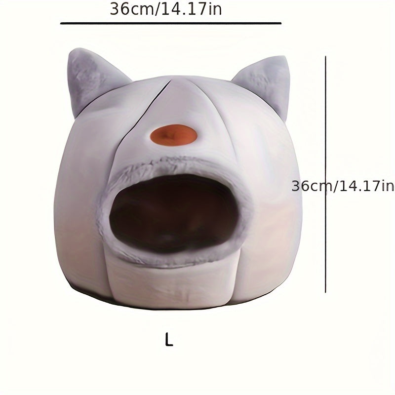 1pc Cozy Kitty Cave Pet Bed - Warm Cat House & Condo with Soft, Comfortable, and Plush Nesting Design - Perfect for Sleeping and Relaxing