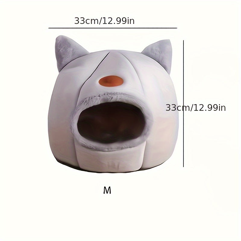 1pc Cozy Kitty Cave Pet Bed - Warm Cat House & Condo with Soft, Comfortable, and Plush Nesting Design - Perfect for Sleeping and Relaxing