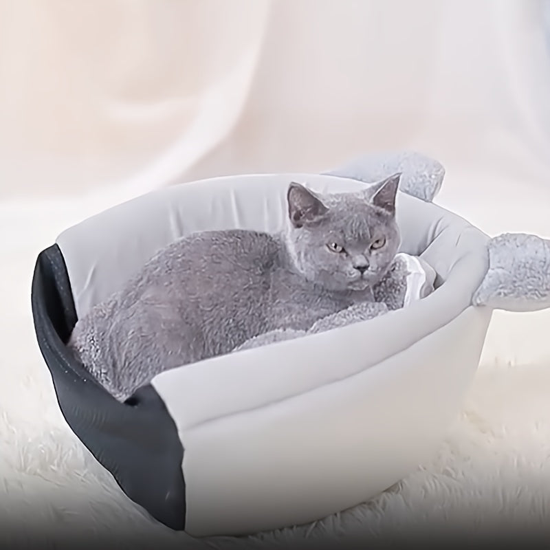 1pc Cozy Kitty Cave Pet Bed - Warm Cat House & Condo with Soft, Comfortable, and Plush Nesting Design - Perfect for Sleeping and Relaxing