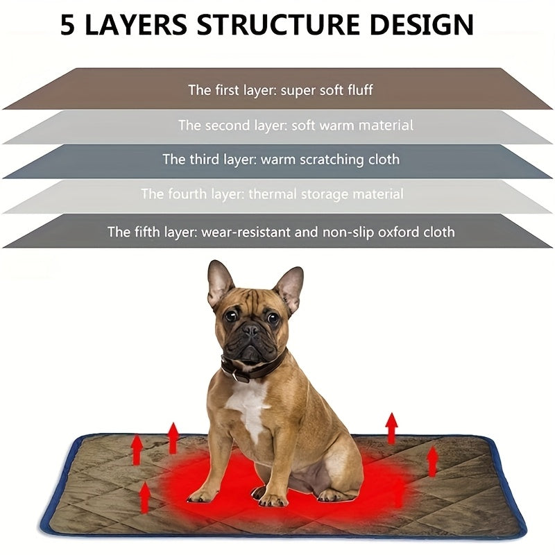 Winter Self Pet Warming Pad for Small/Large Dog Cat, Warming Cat Bed Cat Mat Thermal Pet Bed Mat, for Large Dog Non-Electric Self-Warming Dog Crate Pad for Outdoor Indoor 45"x28".