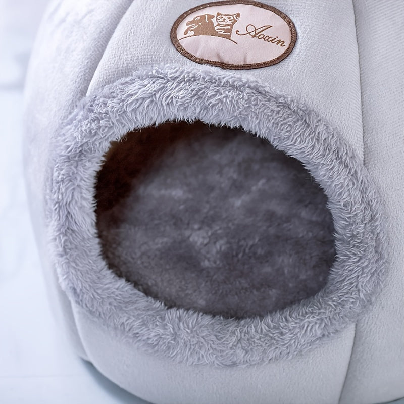 1pc Cozy Kitty Cave Pet Bed - Warm Cat House & Condo with Soft, Comfortable, and Plush Nesting Design - Perfect for Sleeping and Relaxing