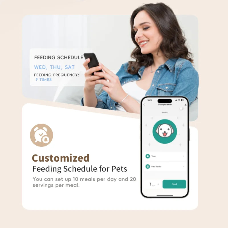 Small MOQ OEM/ODM Automatic Pet Feeder Cat Water Fountain Smart Tuya Wifi Pet Feeder Luxury Automatic Pet Feeder Dispenser