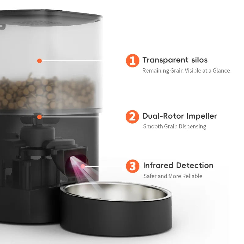 Small MOQ OEM/ODM Automatic Pet Feeder Cat Water Fountain Smart Tuya Wifi Pet Feeder Luxury Automatic Pet Feeder Dispenser