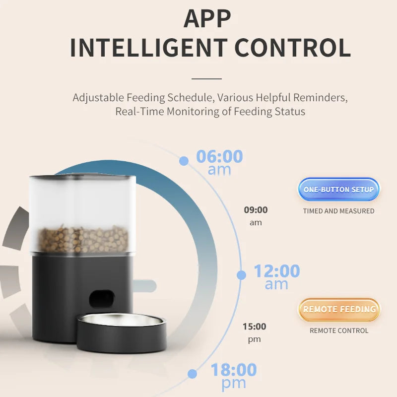 Small MOQ OEM/ODM Automatic Pet Feeder Cat Water Fountain Smart Tuya Wifi Pet Feeder Luxury Automatic Pet Feeder Dispenser