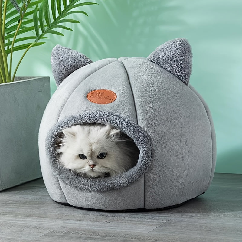 1pc Cozy Kitty Cave Pet Bed - Warm Cat House & Condo with Soft, Comfortable, and Plush Nesting Design - Perfect for Sleeping and Relaxing